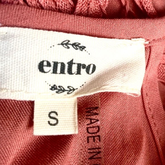 Entro Coral Salmon Boho Spaghetti Strap Tank Top Small - Picture 6 of 7